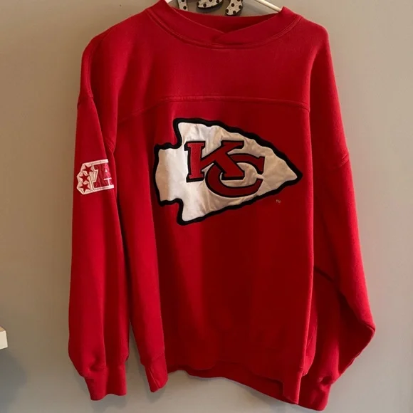 Vintage Kansas City Chiefs Red Sweatshirt - Picture 1 of 5